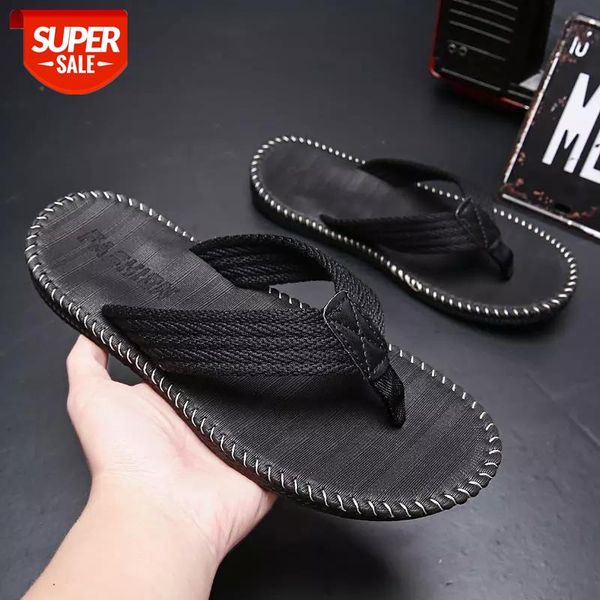 

weh men summer flip flops shoes sandals male slipper flip-flops 2020 fashion outdoor non-slip flat beach slides black big sizes #wp67