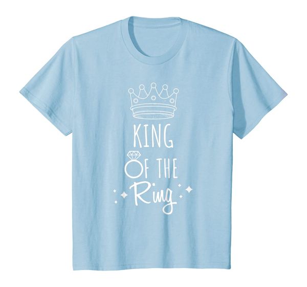 

kids ring bearer king of the ring wedding party gift shirt, White;black