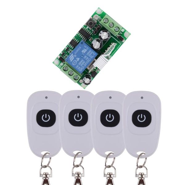 

smart home control dc 24 v 1ch 10a relay rf wireless remote switch light receiver with one button whitetransmitter
