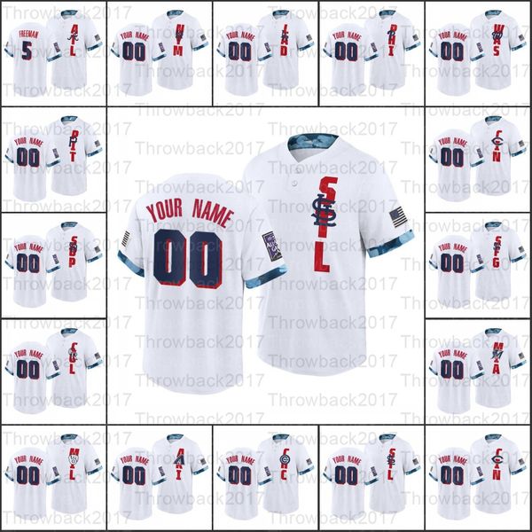 Custom 2021 All Star Game Branco CoolBase Basebol Autêntico Jersey Duplo Costurado Bordado Homens Mulheres Juventude