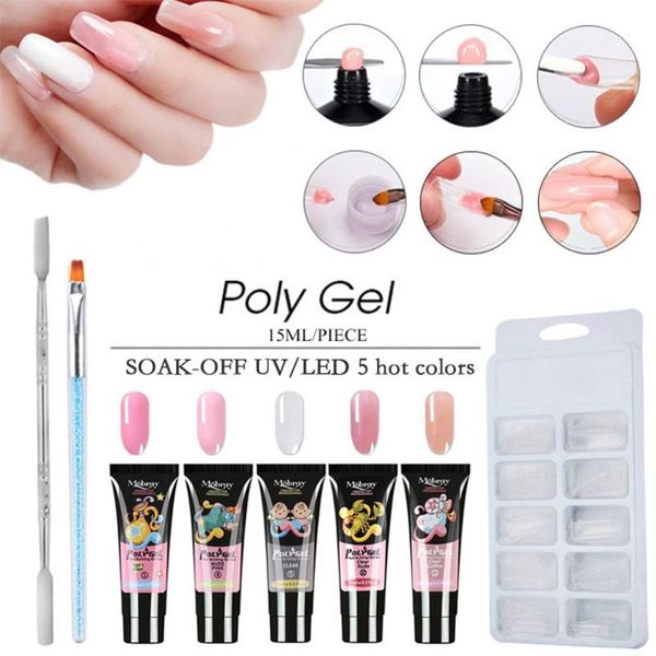 

nail gel brush liquid file manicure tools finger uv extend builder slip solution quick building nails extension, Red;pink