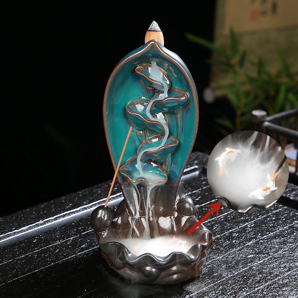 

creative incense burner ceramic backflow home decor dragon holder censer with crystal ball decoration fragrance lamps