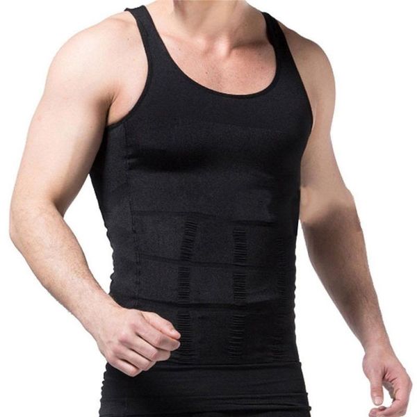 

men' tank mens bodybuilding vest body shaper slimming ultra-thin sweat solid color male fitness compression undershirt, White;black