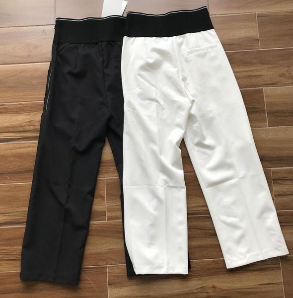 

women's pants & capris 2021 summer autumn women high waist wild loose fashion elastic casual suit wide leg trousers a2, Black;white