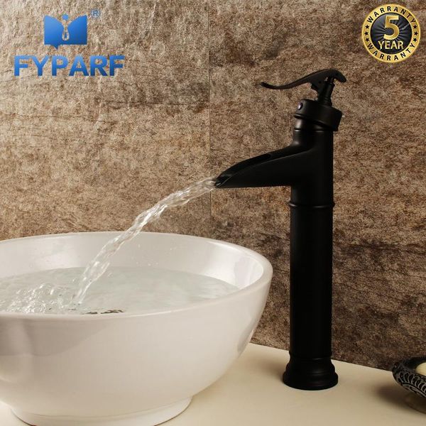 

bathroom sink faucets fyparf waterfall faucet basin mixer black sell brass baking finish tap cold b1034h