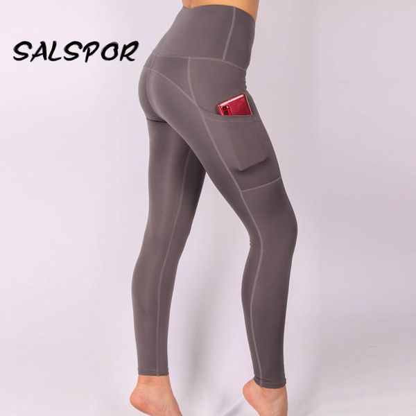 

women's leggings salspor fitness women with pockets energy high compression sport legging workout ladies gym pants hip lifting, Black