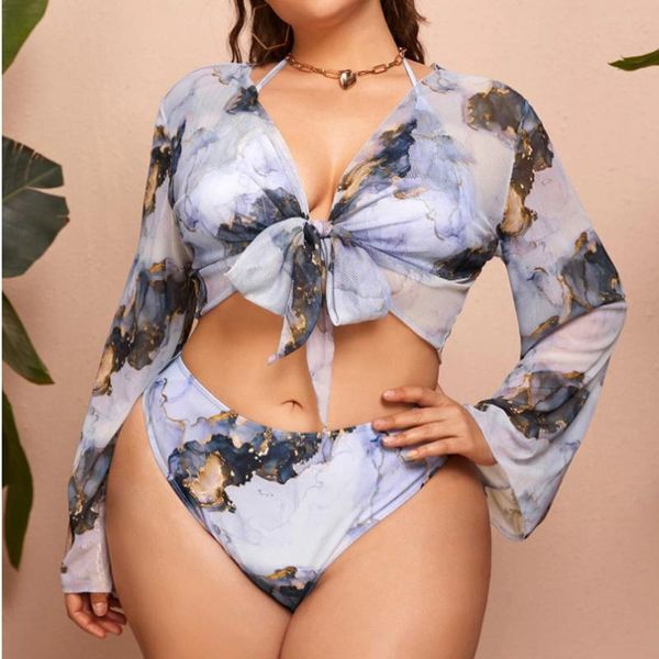 

women's swimwear large size 6xl 8xl print bikini set 3-piece skirt swimsuit high cut women string bathing suit micro biquini 2021, White;black