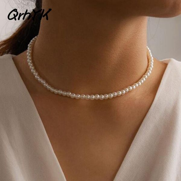 

pendant necklaces women fashion vintage pearl necklace party elegant chain retro accessories all match streetstyle, Silver