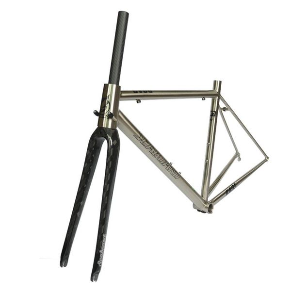 

bike frames seaboard classic cr-mo steel road frame carbon fork 700c chrome frameset tapered brush silver 4130 heat treating