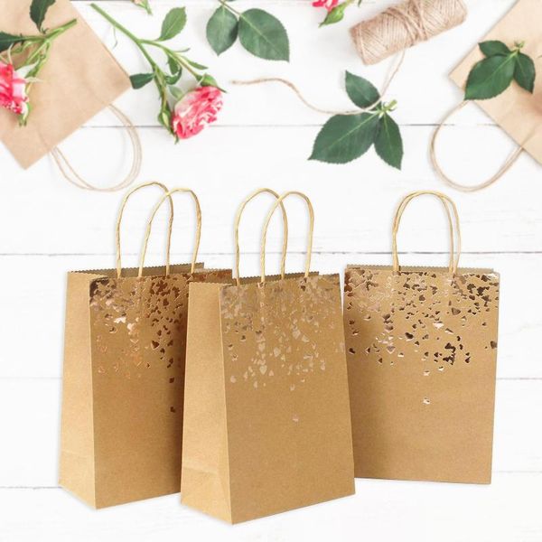 

storage bags 10pcs bronzing gift boxes festival party packaging kraft paper bag clothes shoes present wrapping tote case items