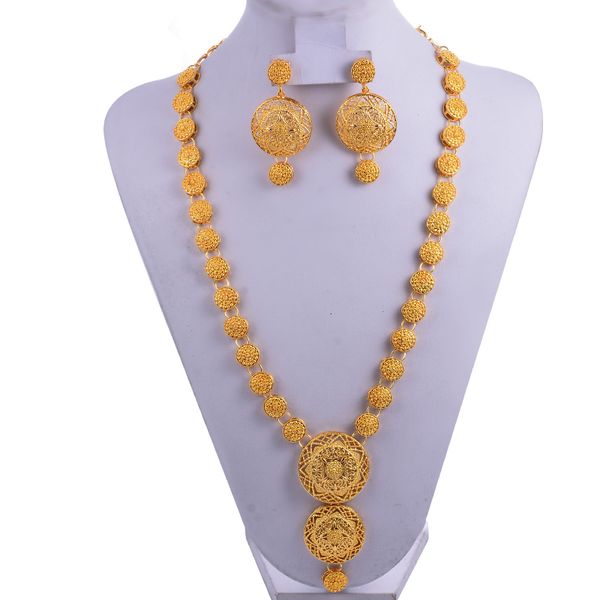 

jewelry sets wando india set gold color/copper necklace earrings arab dubai wedding party jewelr mom gifts band gift box, Black