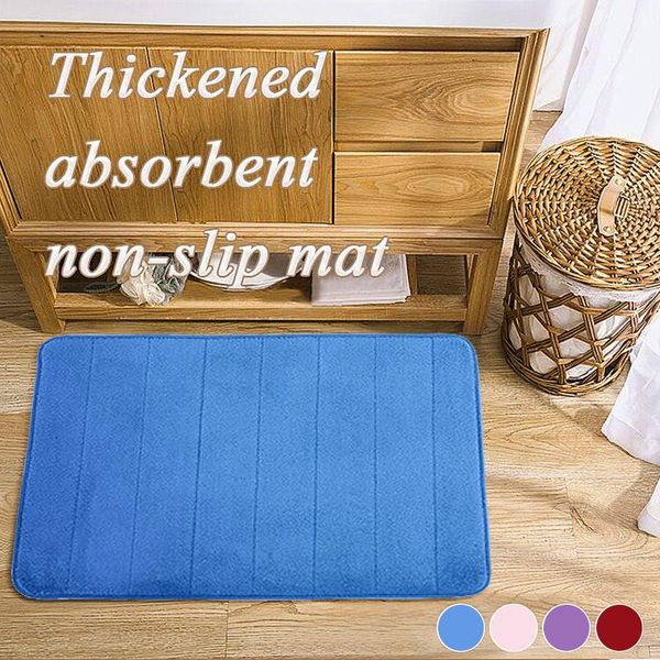 

1pc 40x60cm home bath mat non-slip bathroom carpet soft coral fleece washable rug kitchen toilet floor decor#g35 carpets