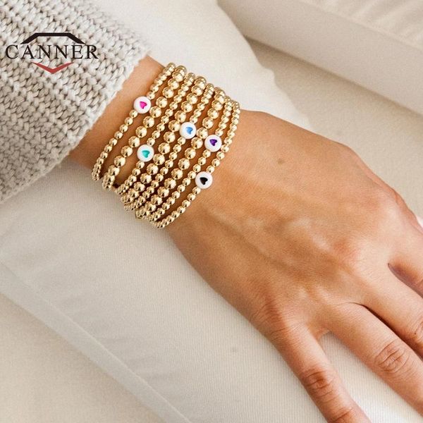 

link, chain canner small light bead summer beach ins handmade charm bracelet for women men gold color bracelets bangle jewelry girls gifts, Black