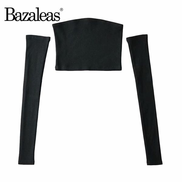 

women's t-shirt 2021 long sleeve slim tshirt fashion cropped women thin knitted crop off shoulder, White