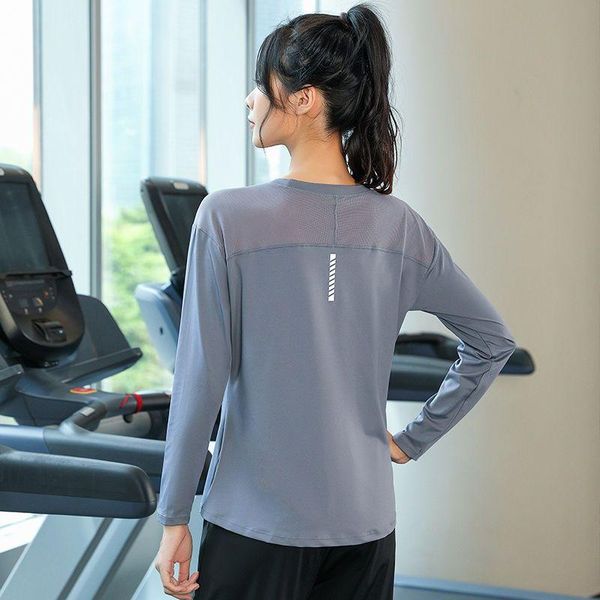 

yoga outfit women's t-shirt spring autumn gym oversized breathable sports loose running quick-drying exercise long-sleeved clothes