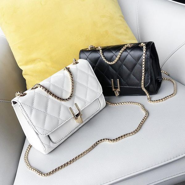 

evening bags 2021 rhombus embroidery thread shoulder bag fashion casual chain messenger trendy woman small square satchels