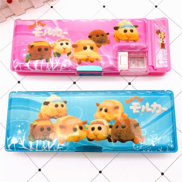 

pencil cute puipui case cartoon guinea pig cart pupil double sided case with sharpener stationery case
