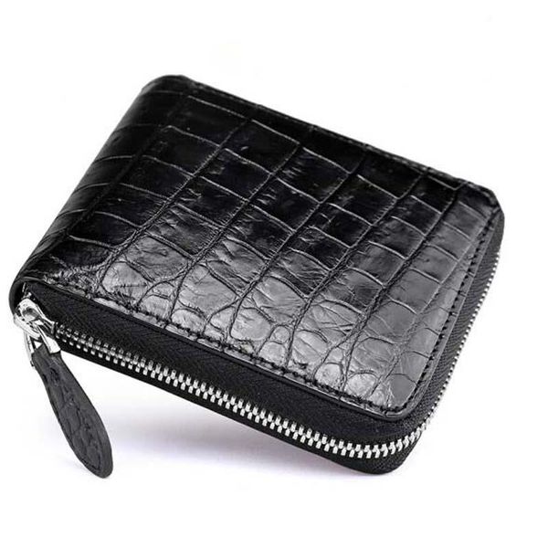 

wallets yinshang true crocodile men wallet leather no stitching bag high-grade business male, Red;black