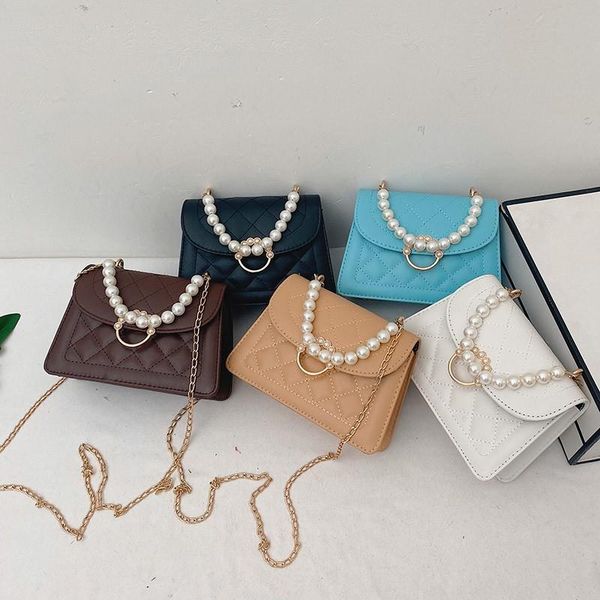 

net red fashion bag simple summer female new cross-border pearl portable small 2021 messenger rhombic shoulder mdvun