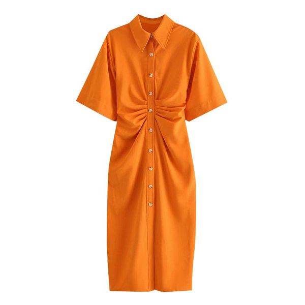 

casual dresses chic fashion women button-up draped midi shirt dress vintage short sleeve side zipper female elegant vestidos, Black;gray