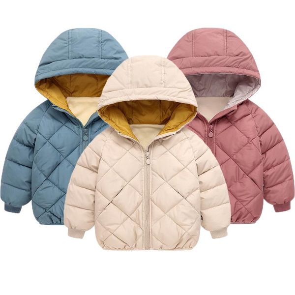 

90-140cm winter warm boys jacket cotton thick hooded coat for kids outerwear christmas gifts children clothing jackets, Blue;gray