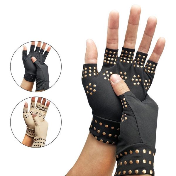 

cycling gloves arthritis therapy relief pressure pain heal joints magnetic support hand massager, Black