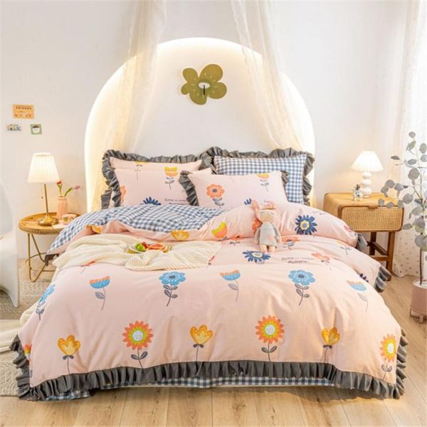 

bedding sets set 100% cotton duvet cover for girls children home textile 3/4 piece quilt covers bedroom decorations