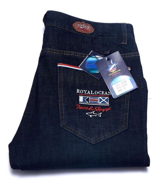 

men jeans winter and winter tace & shark brand billionaire thick fabric embroidery, Blue