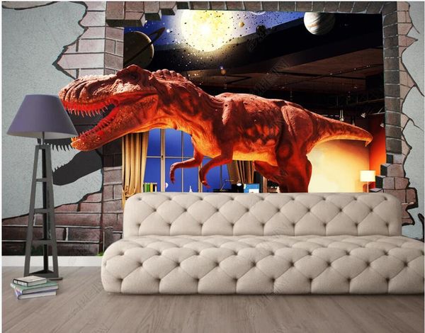 

wallpapers 3d po wallpaper custom mural dinosaurs infested brick walls in the age of tyrannosaurus bedroom for rolls