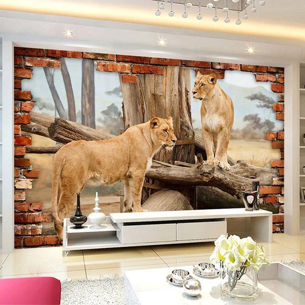 

wallpapers custom mural wallpaper 3d wall animal leopard large painting bedroom living room home decor cloth for walls