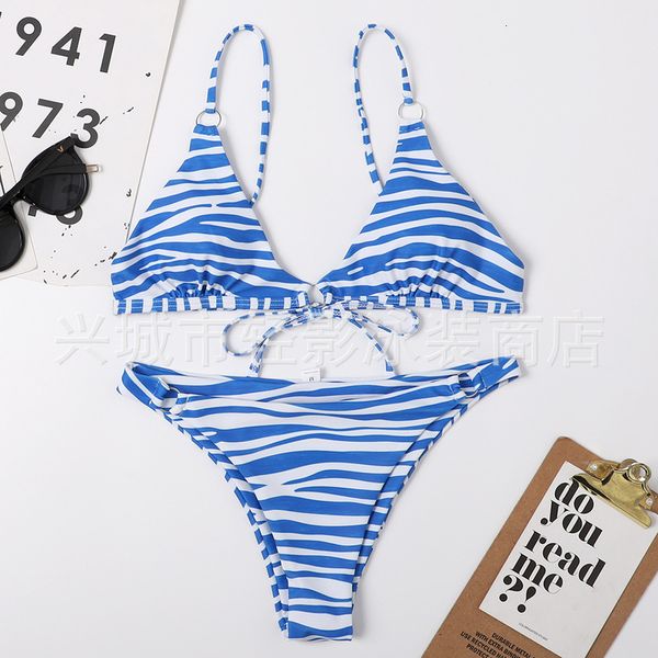 

split bikini striped 2021 swimsuit, Black;white