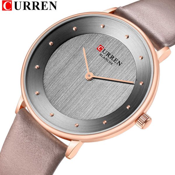 

stylish women's quartz watches slim fashion leather ladies wrist watch reloj mujer curren female clock gifts for women 210527, Slivery;brown