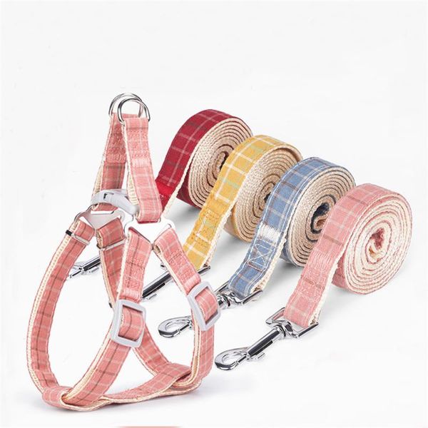 

dog collars & leashes nylon pet harness and leash set puppy kitten vest leads cat dogs running training collar harnesses traction rope