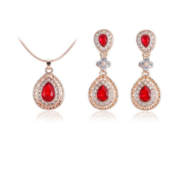 

earrings & necklace 2-piece set crystal jewelry angel tear bridal, Silver