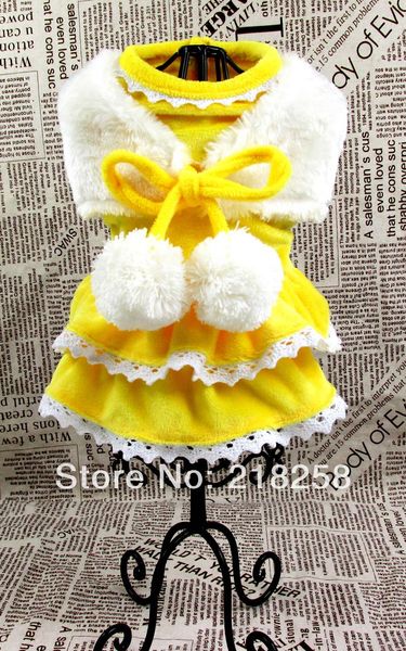 

dog apparel arrival soft yellow beautiful princess pet dogs dress coat by china post clothes