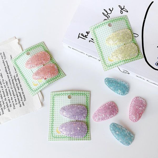 

pcs/set children cute colors sequins water drop ornament hairpins baby girls lovely barrettes kids hair accessories, Slivery;white
