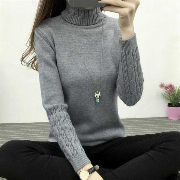 

tigena thick warm turtleneck sweater women winter knitted pullover female long sleeve cashmere jumper 211221, White;black