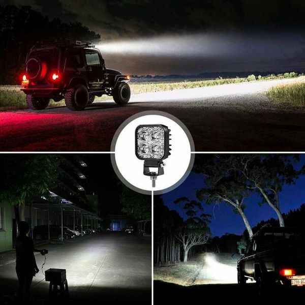 

working light 12w work square led flood beam tractor off-road car truck 6500k white