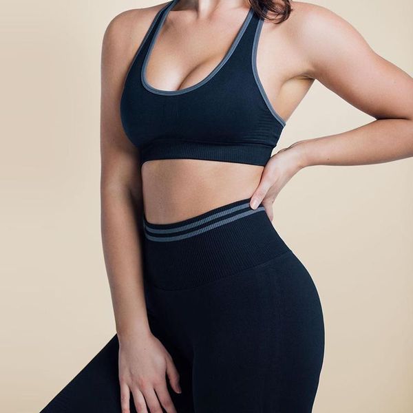 

basic and fashion ladies seamless shockproof running sports yoga crop bra female fitness sportswear girl active gym pilates clothing, White;black