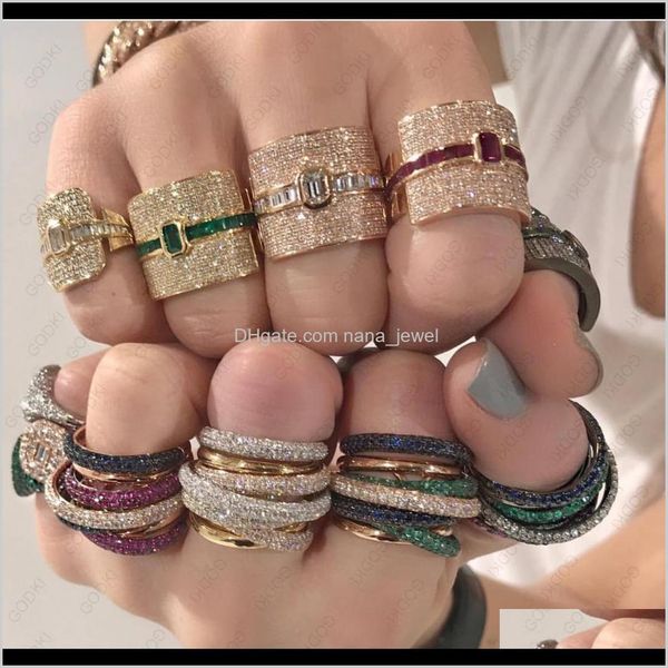 

victoria wieck luxury jewelry 925 sterling silver priincess cut multi z cz diamond gemstones party women wedding stackable ring qx p3yqc, Slivery;golden
