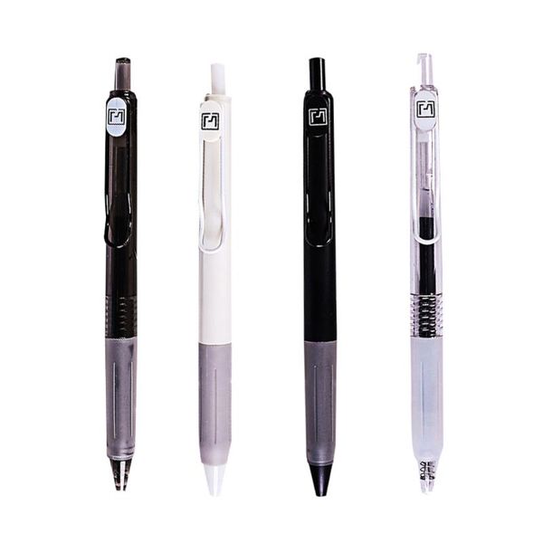 

gel pens 4pcs\set push-type high density 0.5mm black refill for office student examination school stationary bussiness supplies