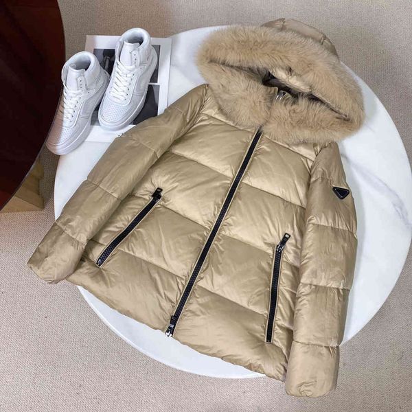 

fashion winter women down jacket coat a type high-end cotton jacket jackets pd logo brand short thinner lapel long sleeve zipper cotton jack, Black