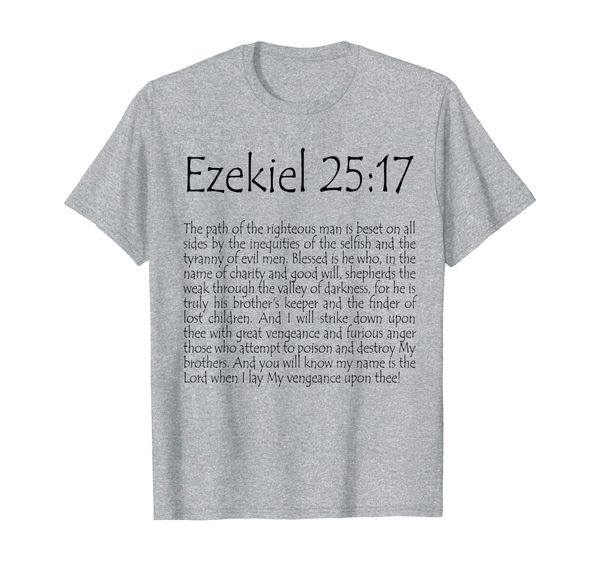

ezekiel 25:17 light t-shirt, White;black