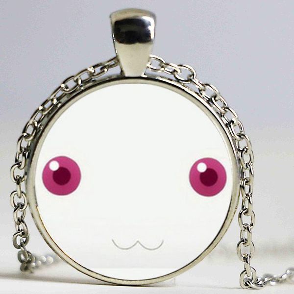 

wholesale glass dome pendant madoka kyubey cabochon necklace necklaces, Silver