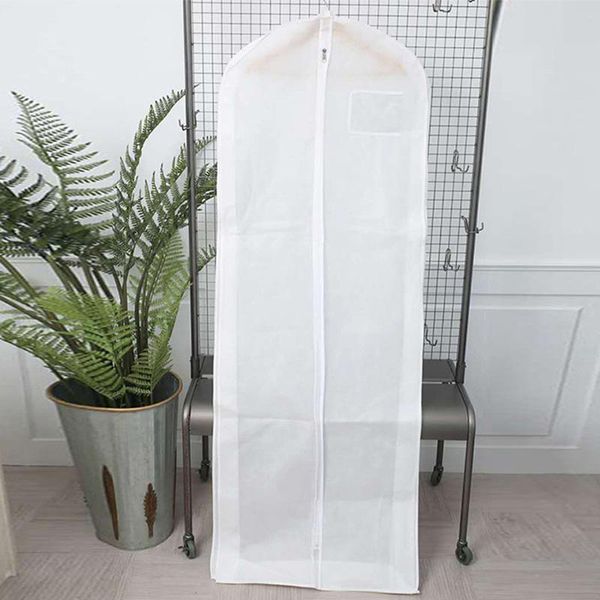 

white non-woven fabric craft dust cover for large bridal wedding dress robe garment clothes storage protection case fc79 clothing & wardrobe
