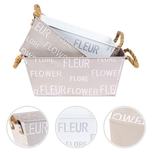 

vases 3pcs creative oblong flowerpot unique plant container iron succulent