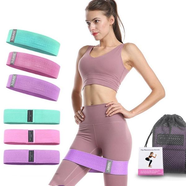 

fitness hip loop resistance bands anti-slip squats expander strength rubber yoga gym training braided elastic band