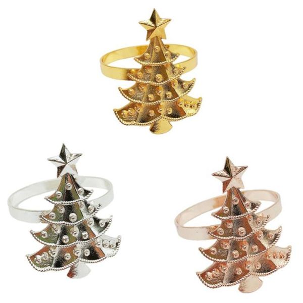 

napkin rings 6pcs christmas tree wedding home xmas party table decor towel buckle ring holder decoration