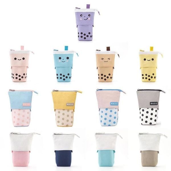 

storage bags creative retractable pencil case school stationery bag wave point kawaii pen cute holder gifts for kid