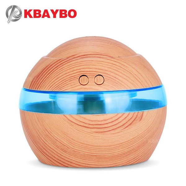 

130ml mini electric usb air humidifier oil diffusers wood with light ultrasonic for home office bedroom humidifiers